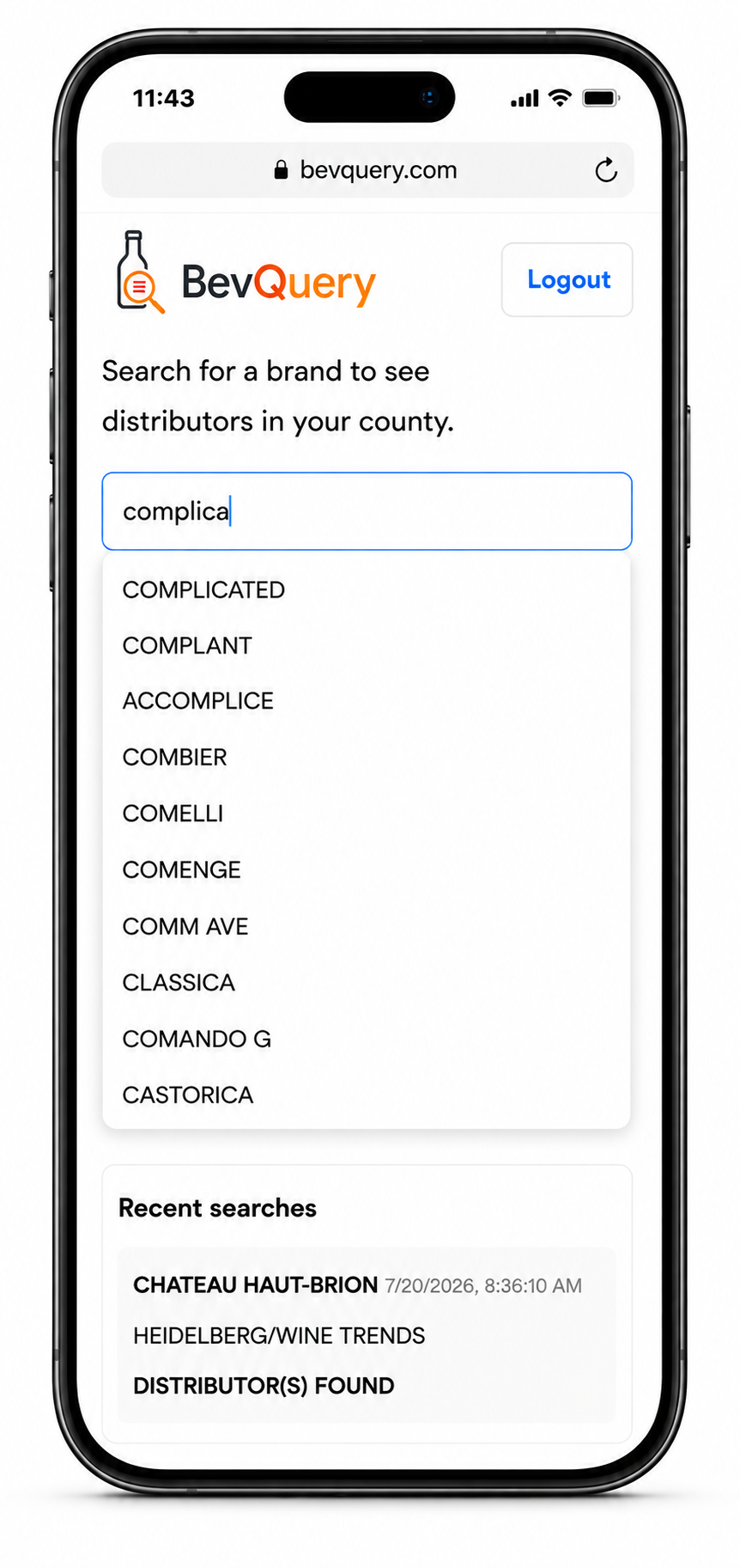 BevQuery provides multiples suggestions - even for a partially entered brand name